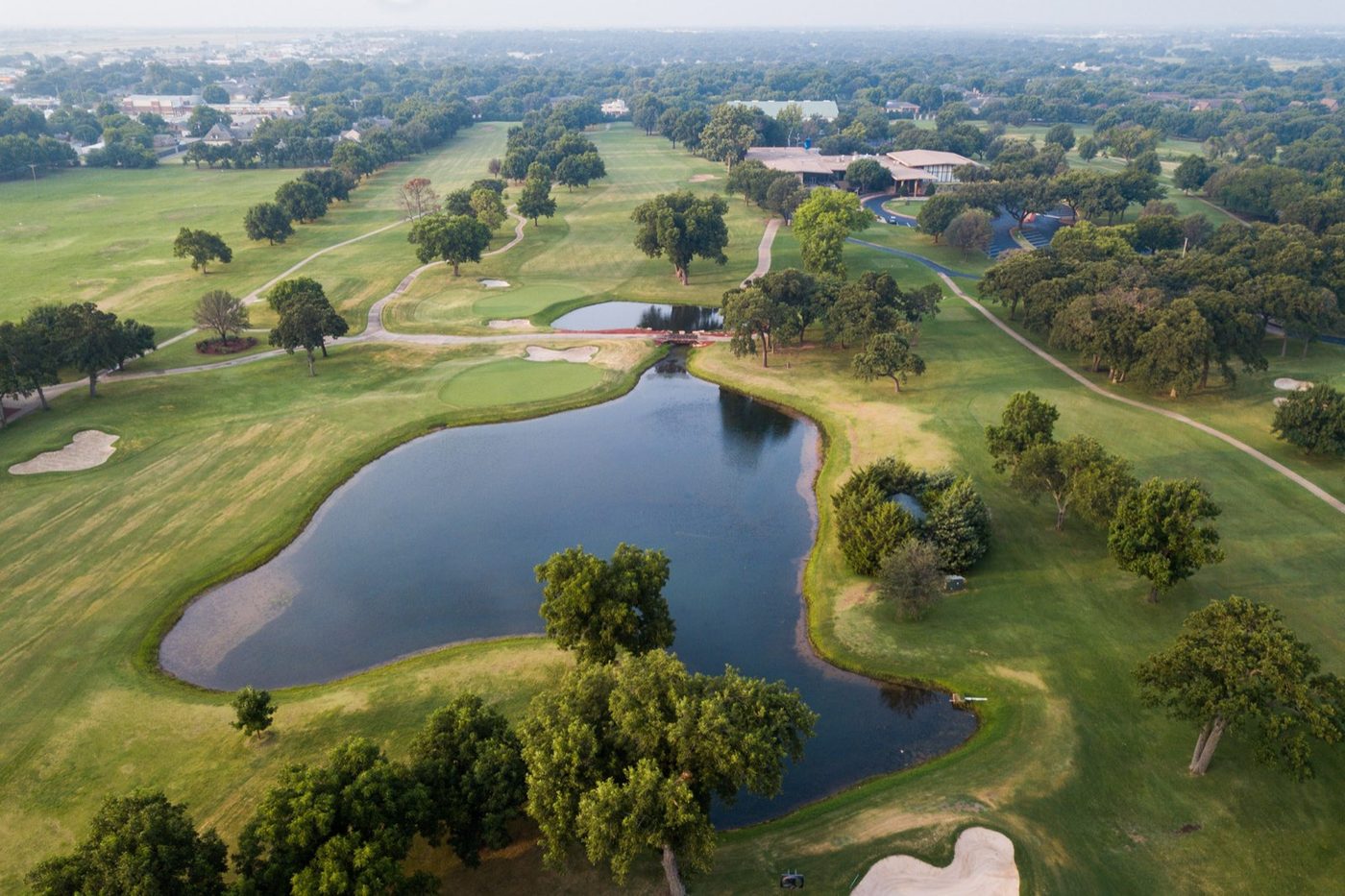 Aerial view of the Wichita Falls Country Club golf course